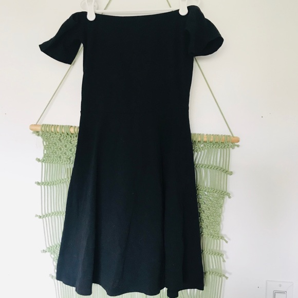 Off the Shoulder Black Dress - Picture 1 of 2